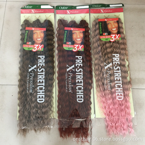 onst Hot New 30" Deep Wave Crochet Hair Bohemia Crochet Hair Synthetic Braiding Hair No Weft Curly Colored Long Soft Natural Wav